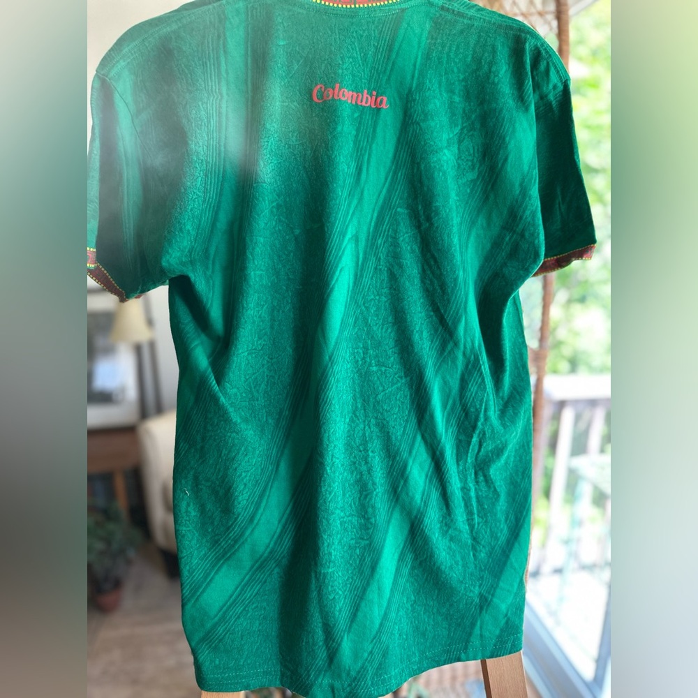 L cotton Colombia Graphic Men's Short Sleeve Tee - Green vintage fútbol soccer - Picture 4 of 9